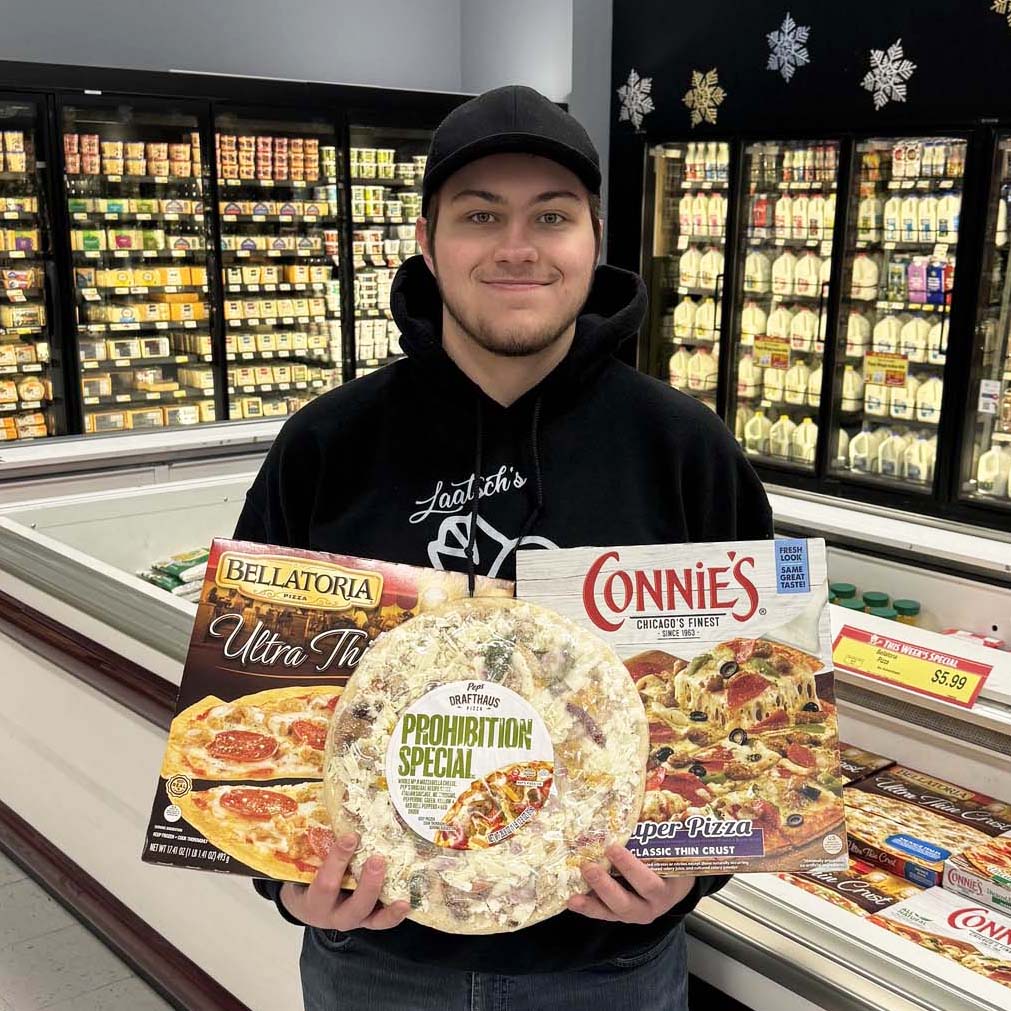 Employee with Pizzas